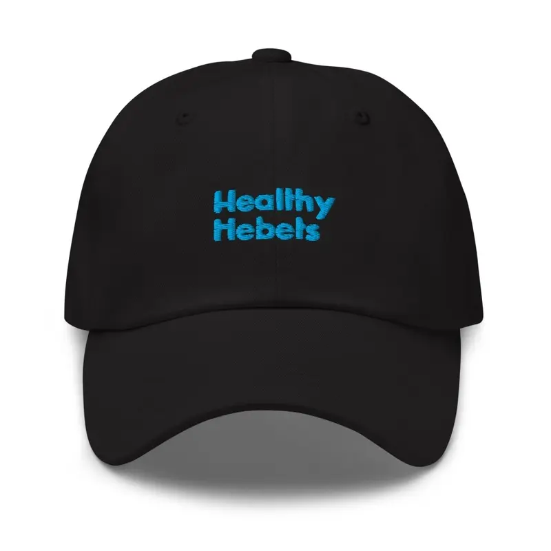 Black Dad Hat with Blue Healthy Hebets